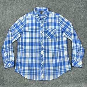 Bit‎ & Bridle Shirt Womens Extra Large Blue Plaid Long Sleeve Button Western